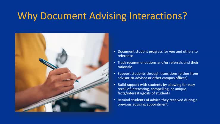 Best Practices for Advisor Notes