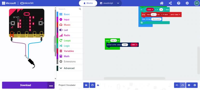 Microbit Incubator Code Walkthrough