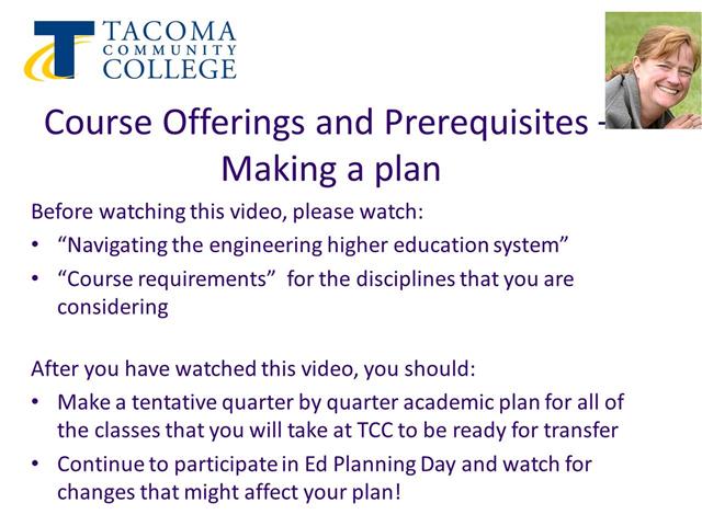 Course Offerings and Prereqs - Making a Plan