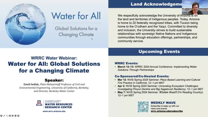 WRRC Water Webinar: Water for All: Global Solutions for a Changing Climate