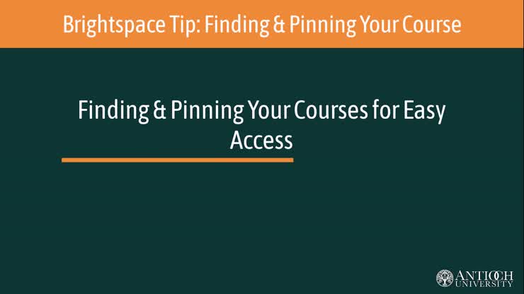 Short: Finding and Pinning Your Course in Brightspace