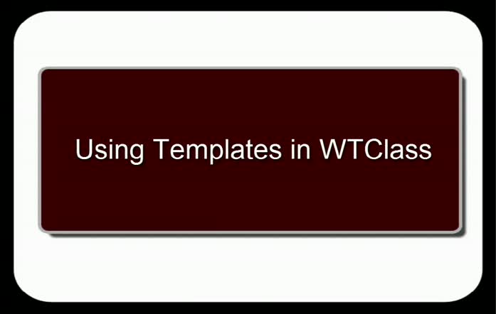 Using Templates in WTClass