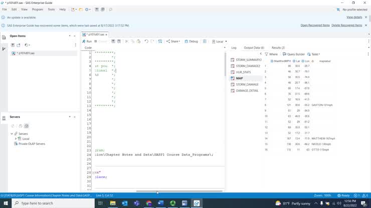 Video 03: SASP1 C01.1 The SAS Programming Process End Game Program Example