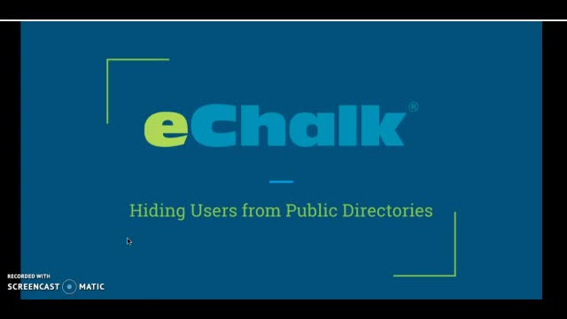 eChalk- Updating Users & Public Staff Directory