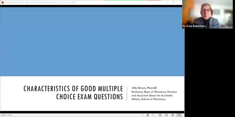 20240125-1 Best Practices in Writing Multiple Choice Exams (for Faculty)