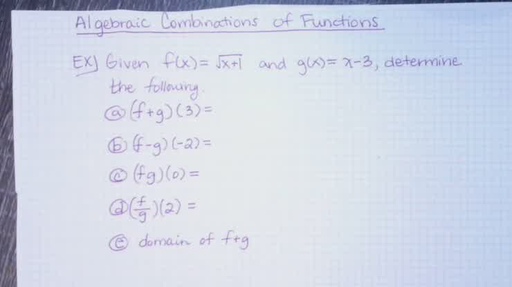 Algebraic Combinations of Functions