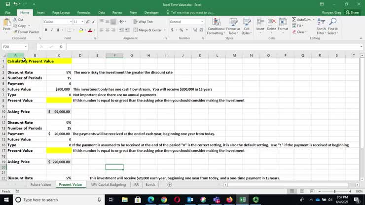 Week Six Time Value Project Present Value Problems