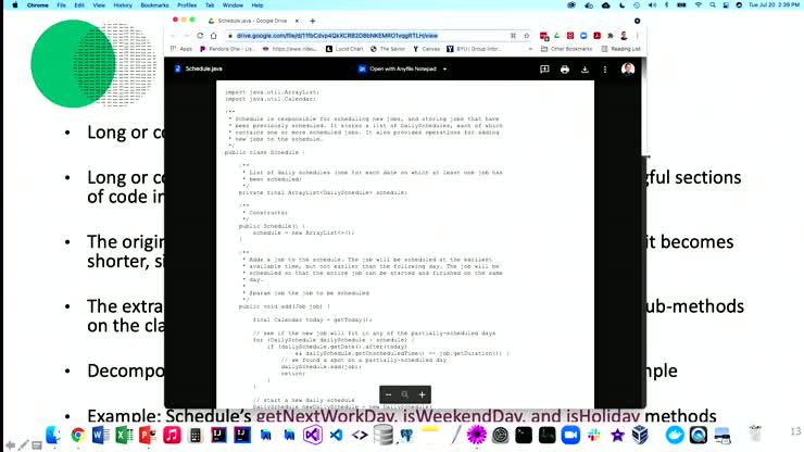 CS 240 - Three Reasons for Creating Methods