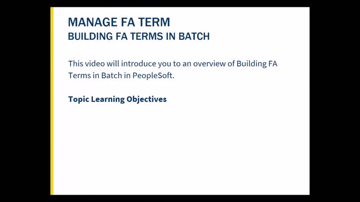 Building FA Term in Batch