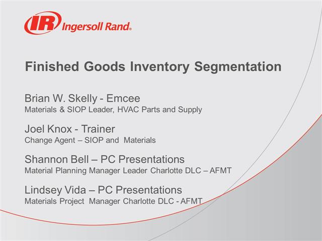 Finished Goods Stocking Policy