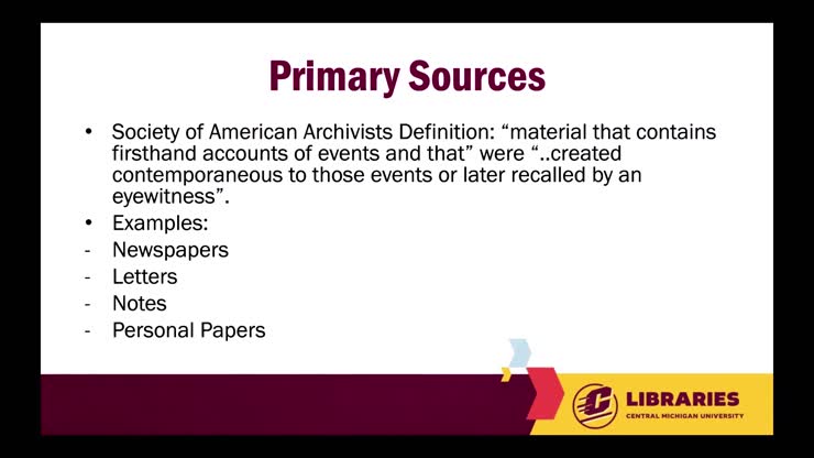 Researching With Primary Sources Video