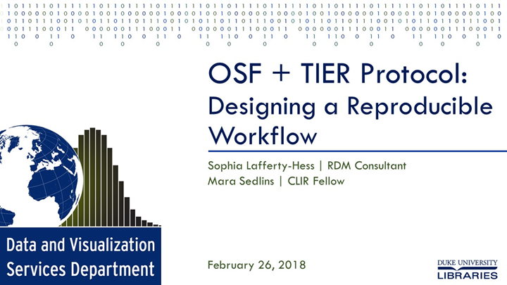 One Osf OSF + TIER Protocol: Designing a reproducible workflow