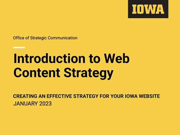 Training: Introduction to web content strategy