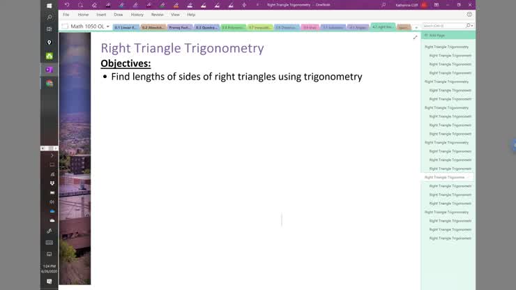 Using trig to solve for sides
