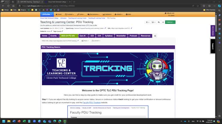 2023-2024 CPTC TLC PDU Tracking