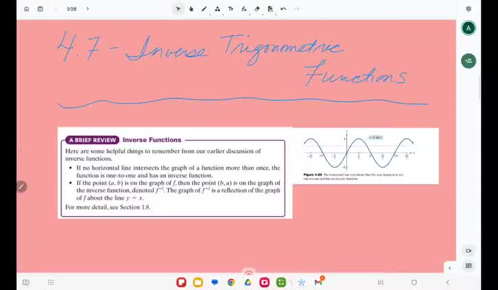 4.7 - Inverse Trigonometric Functions (Part 1)