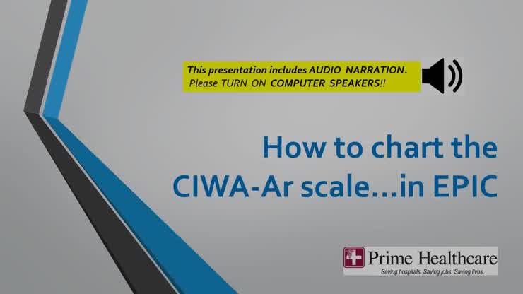 CIWA-Ar Charting for Alcohol Withdrawal (HD)