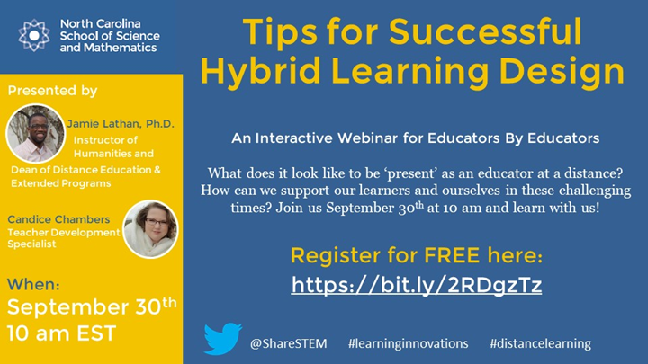 Tips for Successful Hybrid Learning Design: A Webinar for Educators
