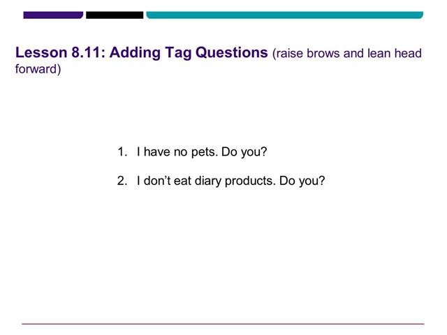 Lesson 8.11 Adding Tag Questions to Negation Statements