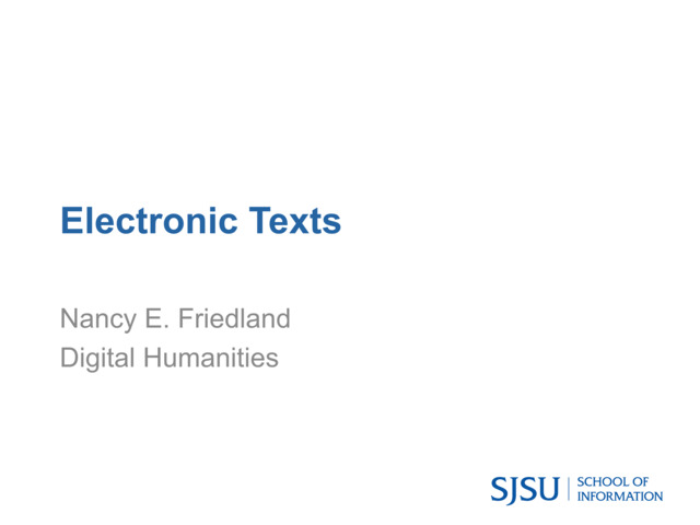 INFO220 ETEXTS