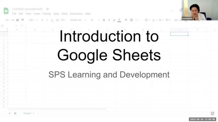 SPS Training and Development: Introduction to Google Sheets
