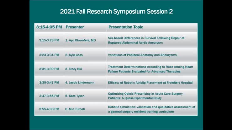 Fall Research Symposium 2021 - Session 2