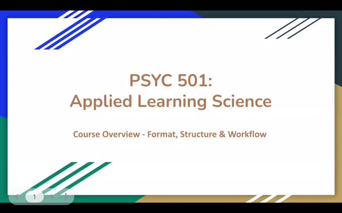 PSYC 501_Course Overview & Workflow
