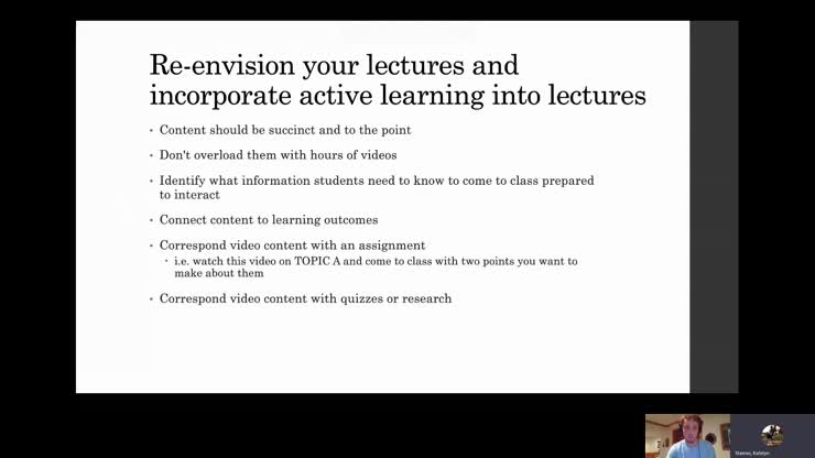 Re-envisioning your lectures for online delivery