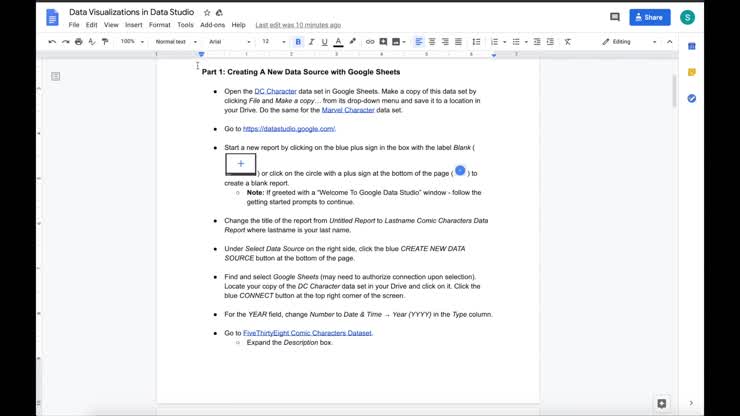 Week 4 - Creating a Data Source