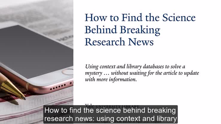 Science Behind the News Alert