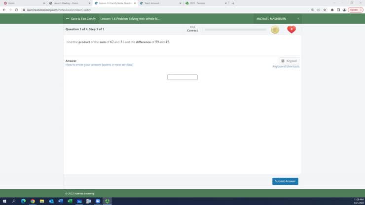MAT 1000 Lesson 1.6 Problem Solving with Whole Numbers