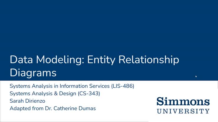 LIS 486 Week 7 - ERDs