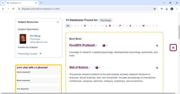 Searching within Databases Central Michigan University Library