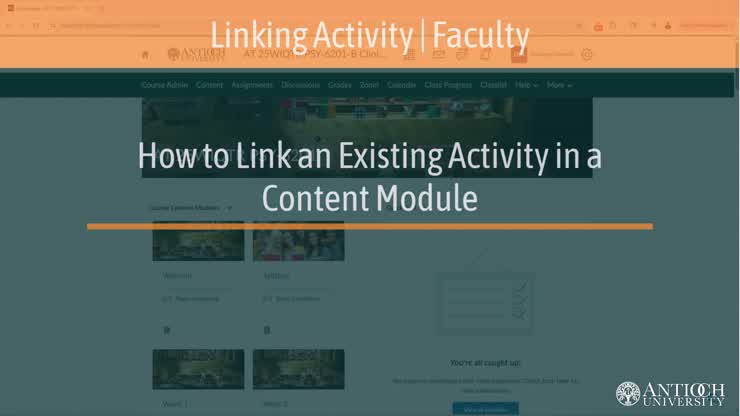Short 26 Linking To An Existing Activity in a Content Module