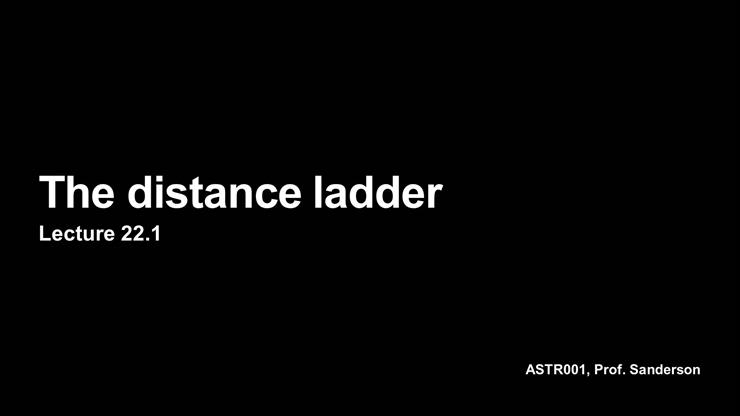 Lecture 22.1: The distance ladder