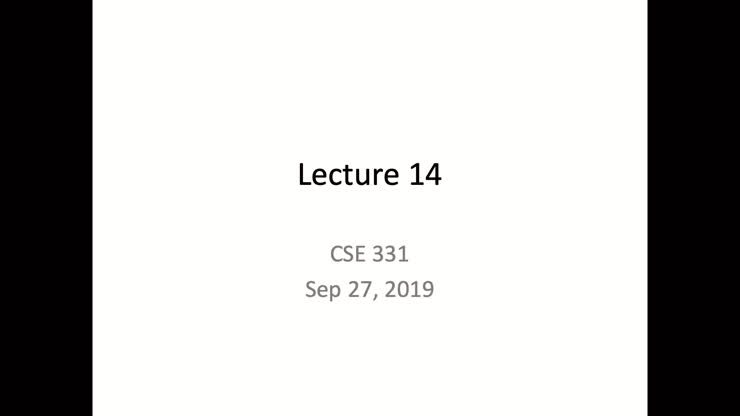 CSE331 on 9/27/2019 (Fri)