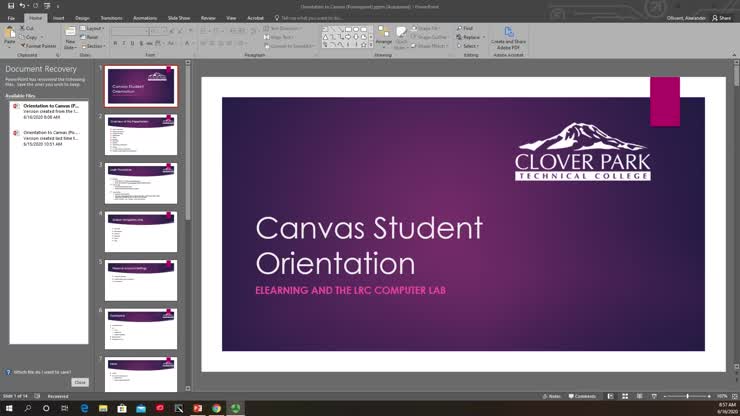 Canvas student orientation