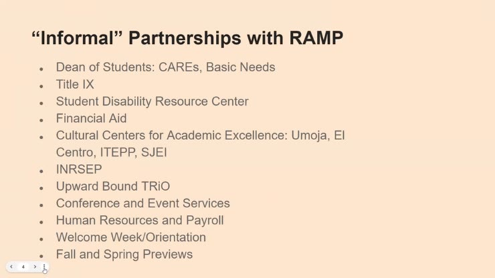 RAMP and its Partnerships; Spring Mentor Education 2023