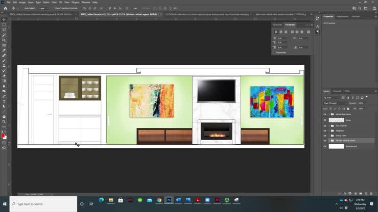 Photoshop: Elevation Rendering Kitchenette