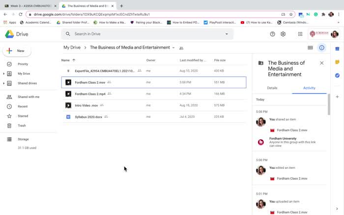7-Gdrive video links in Bb
