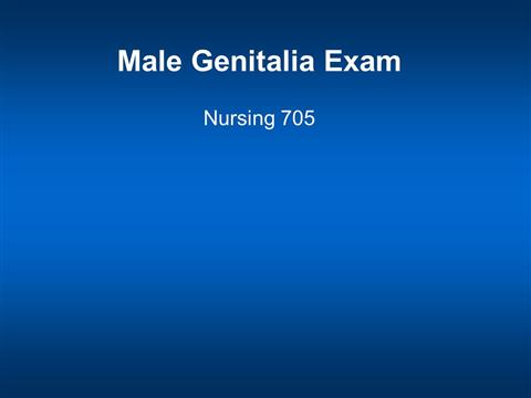 Male Genitalia Exam