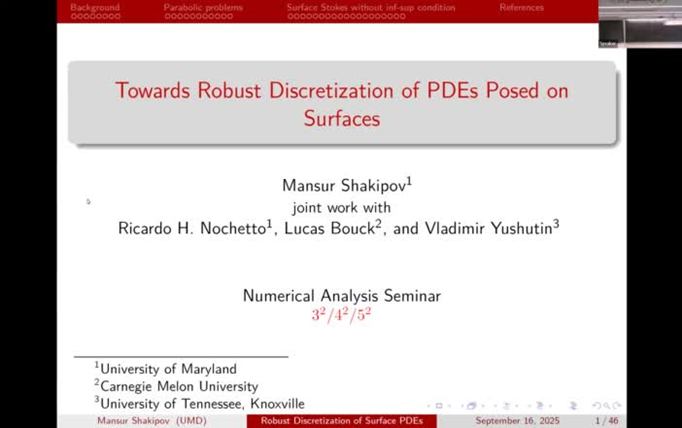 Numerical Analysis Seminar
