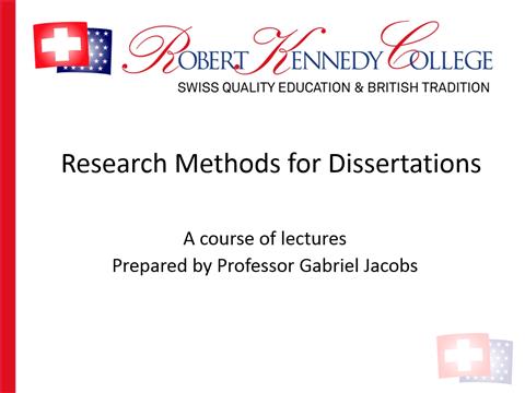 Research Methods Lecture 7 - Research Methodology: Quantitative Methods