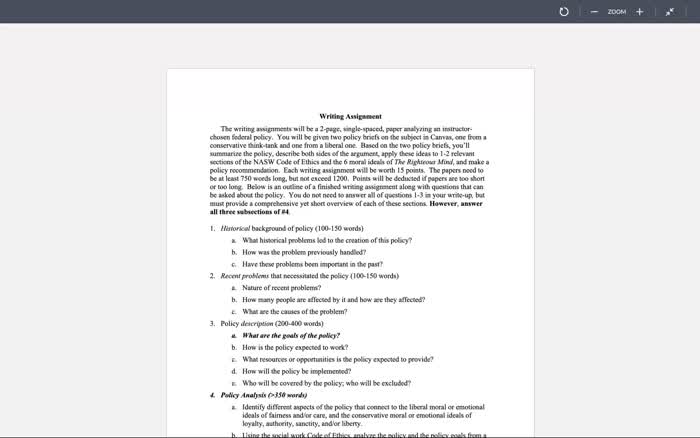 Writing Assignment Instructions/Review