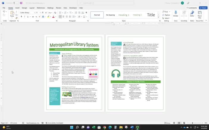 Chapter 4 Exporting as PDF and Opening PDF in MS Word