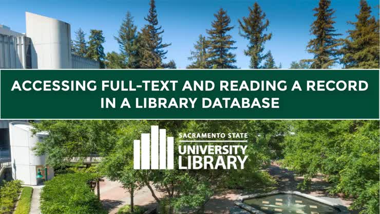 Accessing Full-Text and Reading a Record in a Library Database
