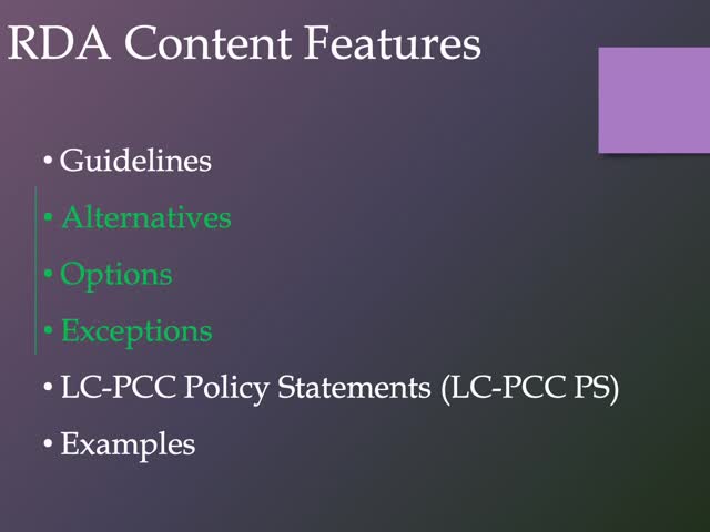 RDA Resource Description and Access Pt. 2