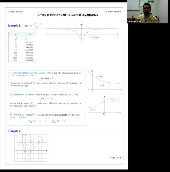 Limits at infinity and horizontal asymptotes