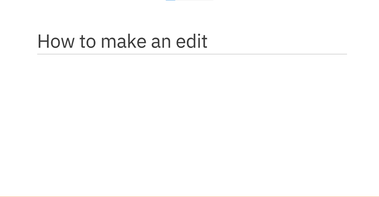 How to Make an Edit