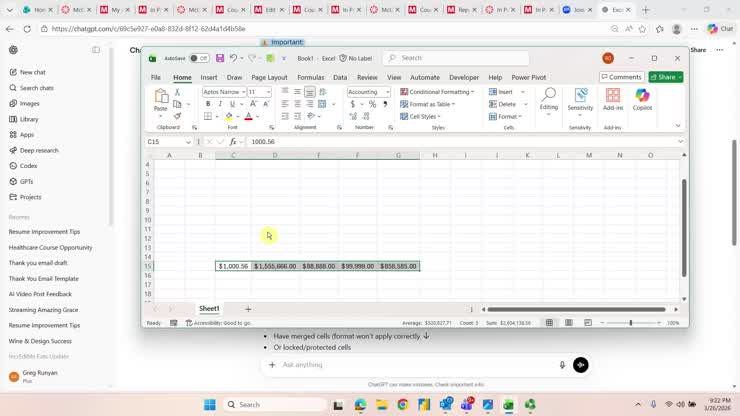accounting format